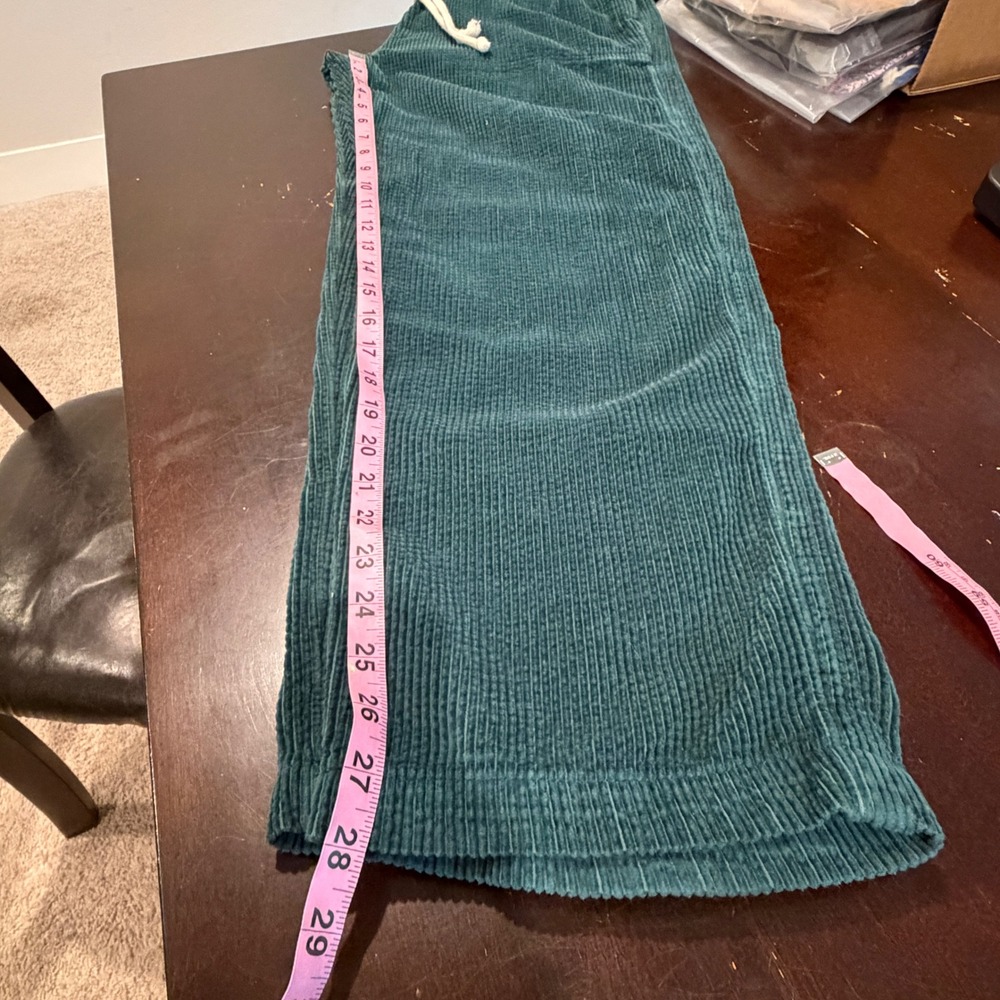 AERIE Women Corduroy Wide Leg Pants‎ Size M Relaxed Drawstring Boho Casual Soft - Picture 11 of 12